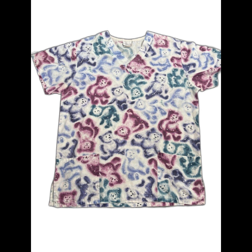 White Swan Scrub Top Women's Medium Purple